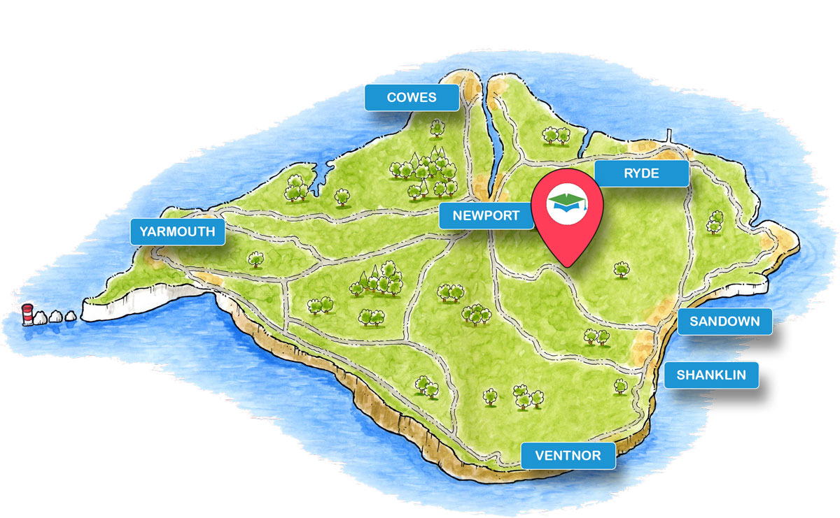 School trip Isle of Wight location map for Shipwreck Centre & Maritime Museum
